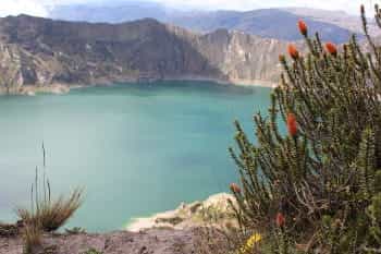 small crater lake in loja, ecuador